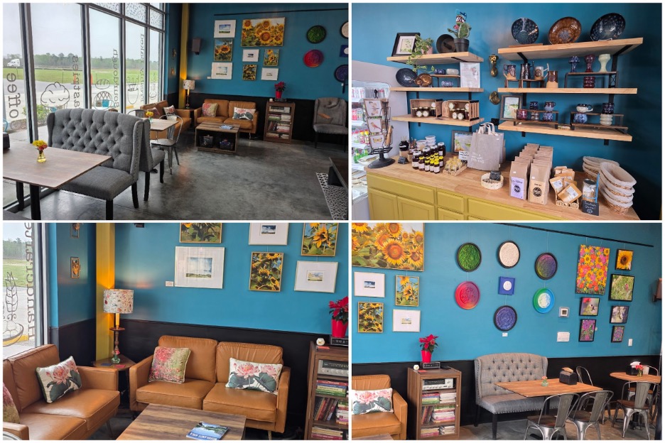 Knead Me Bakery's interior community dining areas. Photos by Nick Rama.