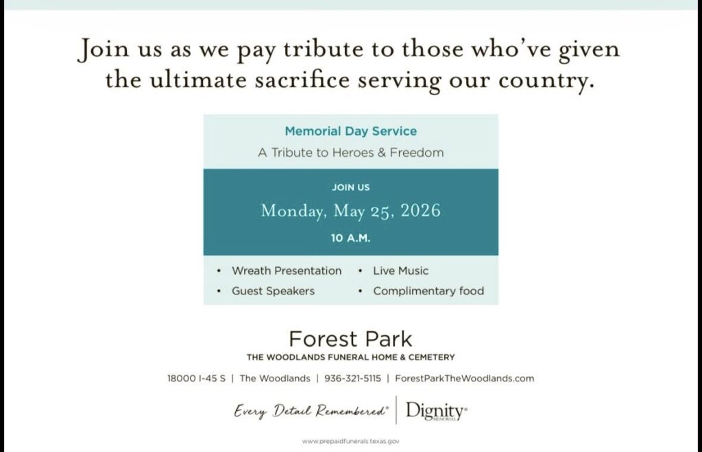 18th Annual Memorial Day “Tribute to Heroes and Freedom” on Monday, May 25