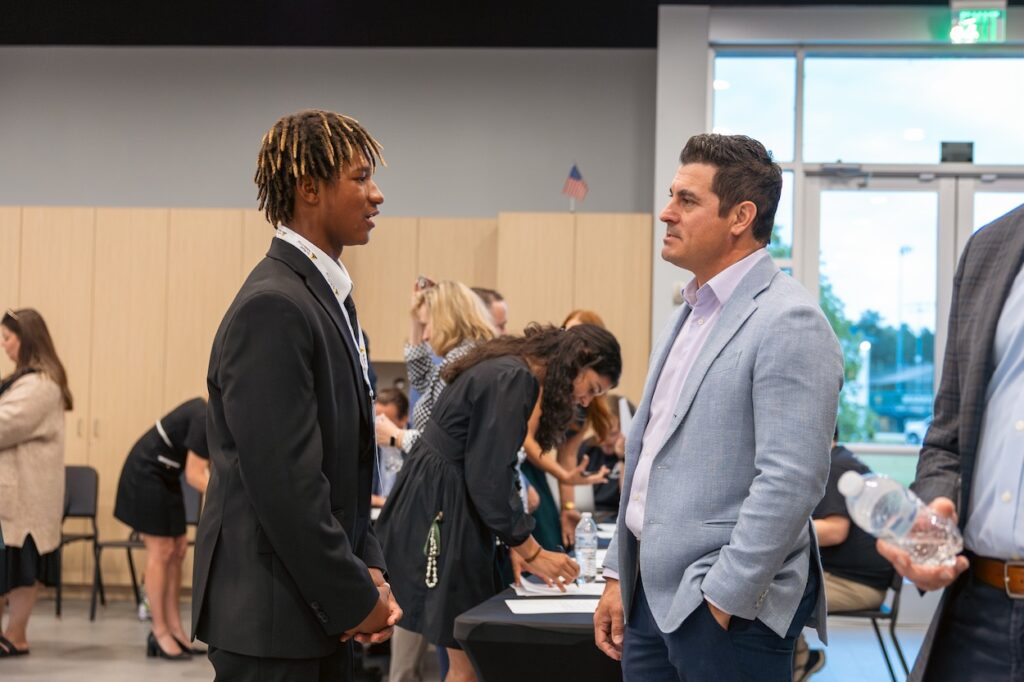 TWCA Student Introduces Himself in the Mix and Mingle at The Harvest
