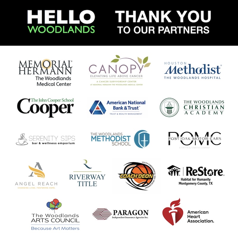 Hello Woodlands July Sponsors