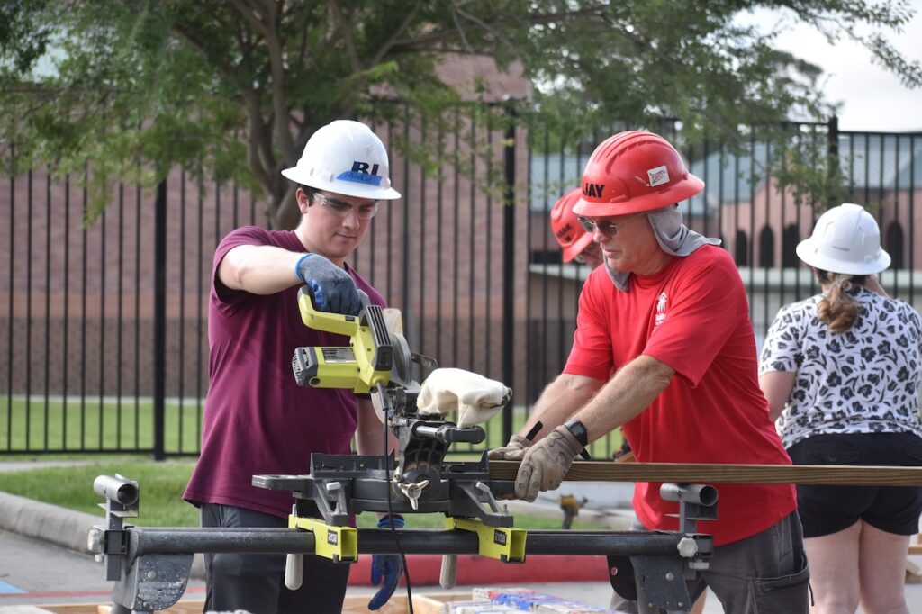 Volunteers Building Sheds at St. Anthony of Padua Catholic Church