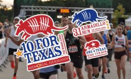 The Memorial Hermann 10 for Texas 10-mile race, 3.1 Armadillo Run 5K, and One 4 Texas Kids' Fun Run through The Woodlands will be held on Saturday, October 10, 2026 at Northshore Park.