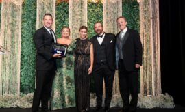 Robichau’s Jewelry was named as the 2026 gala Community Partner Honoree. Pictured from left are John Robichau; Michele Kooken, YES to YOUTH CEO; Lauren Janssen, board chair; Jason Robichau; and Matt Robichau. (Swish & Click Photography)