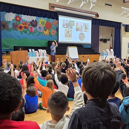 Author Angela Dominguez visits Haley Elementary in April 2026