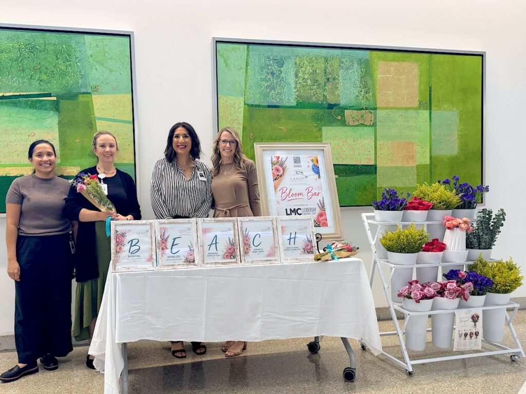Following the event, Marcella Herrera, Program Manager of Canopy, and the Canopy team carried the message (and the entire bloom bar!) into the hospital for patients, families, and employees to experience at Memorial Hermann The Woodlands Medical Center.