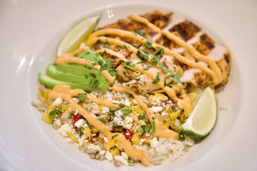 Favorite Southwest Blackened Chicken Protein Bowl at Black Walnut The Woodlands