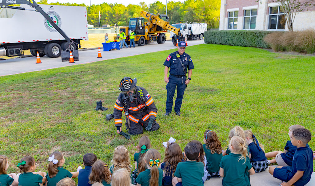 Community Helpers share Touch-a-Truck experience with TWCA students
