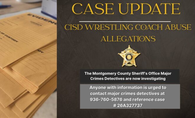 MCSO Statement regarding Investigation involving Former Conroe ISD Wrestling Coach