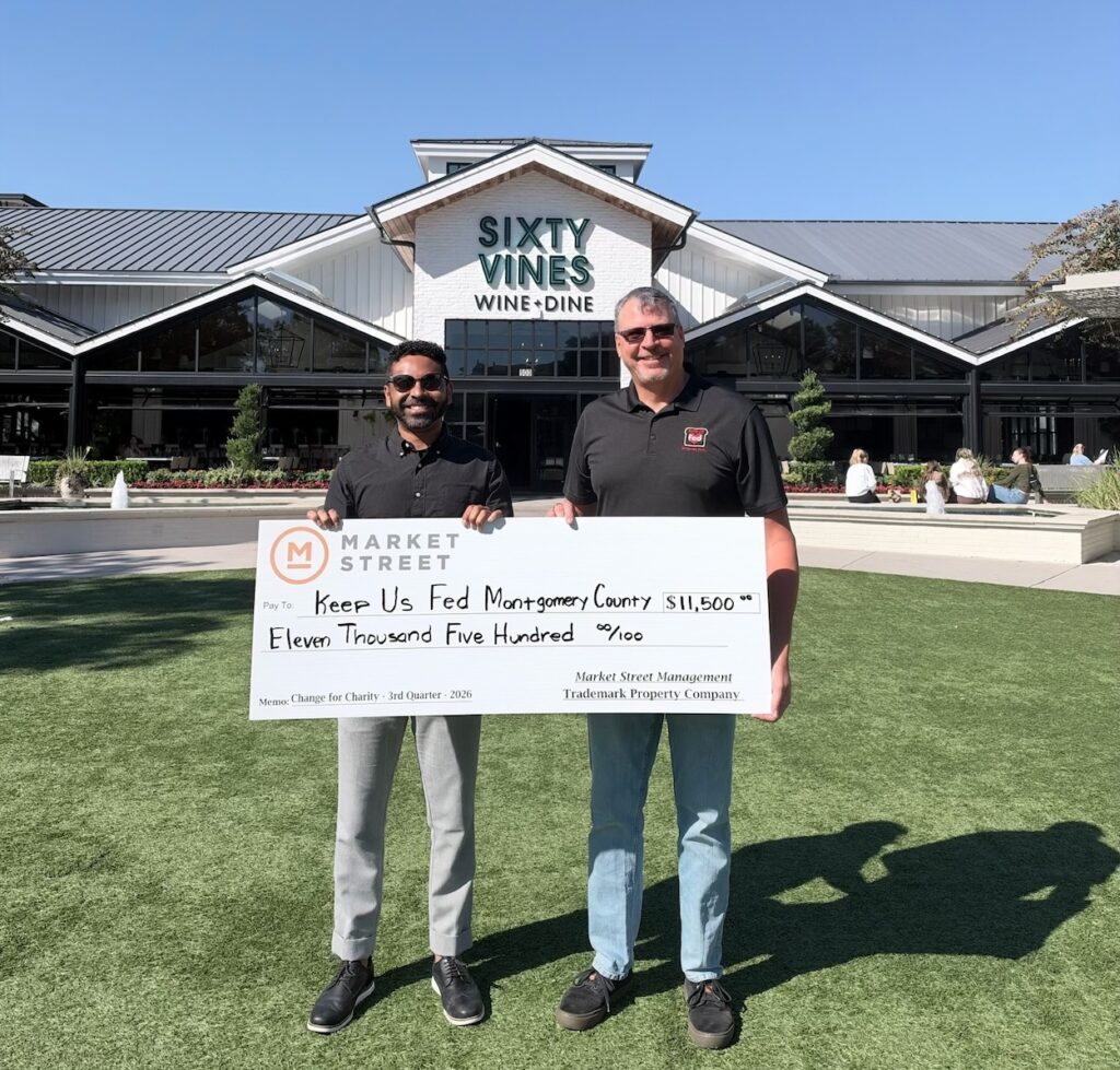 Pictured from left to right: John Pearson, Marketing Director at Market Street and David Blocker, President of the Board of Directors for Keep Us Fed Montgomery County.