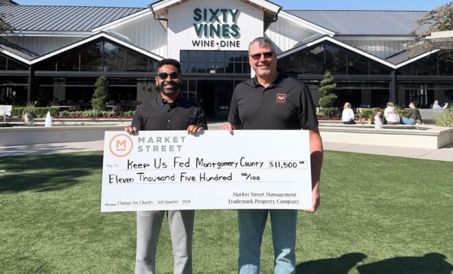 Pictured from left to right: John Pearson, Marketing Director at Market Street and David Blocker, President of the Board of Directors for Keep Us Fed Montgomery County.
