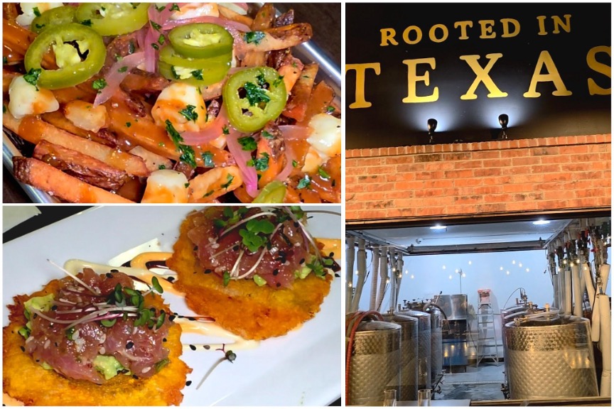 Poutine : Tap Room window view from dining room : Ahi Tuna Poke. Photos by Nick Rama