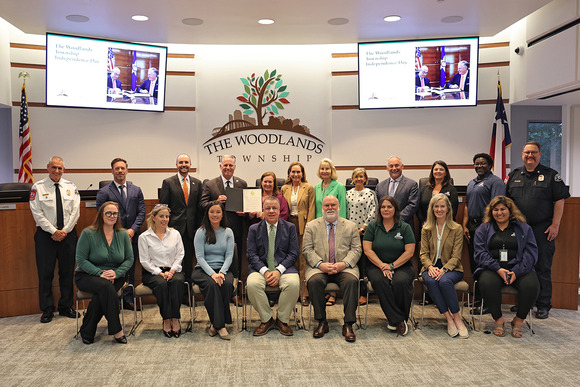 The Woodlands Township Board members pictured with Township staff.